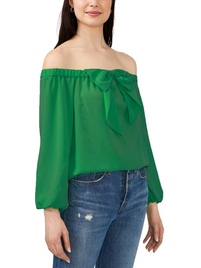 Shop Riley & Rae Maybelle Womens Off The Shoulder Bow Blouse In Multi