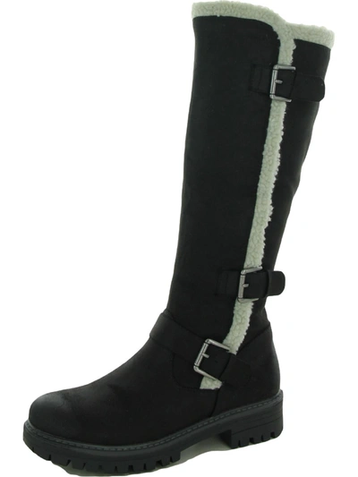 Shop Cliffs By White Mountain Merritt Womens Microfiber Faux Fur Knee-high Boots In Black