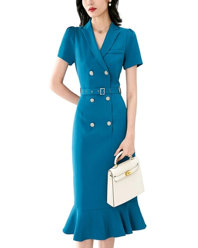 Shop Onebuye Midi Dress In Blue