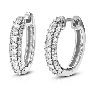 Vir Jewels 1/2 Cttw Round Lab Grown Diamond Gorgeous Hoop Earrings .925 Sterling Silver Prong Set 1/2 Inch In Silver