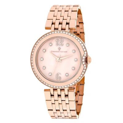 Shop Christian Van Sant Women's Rose Gold Mop Dial Watch In Pink