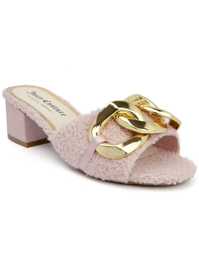 Shop Juicy Couture Wj03667w Womens Faux Fur Slip On Slide Sandals In Multi