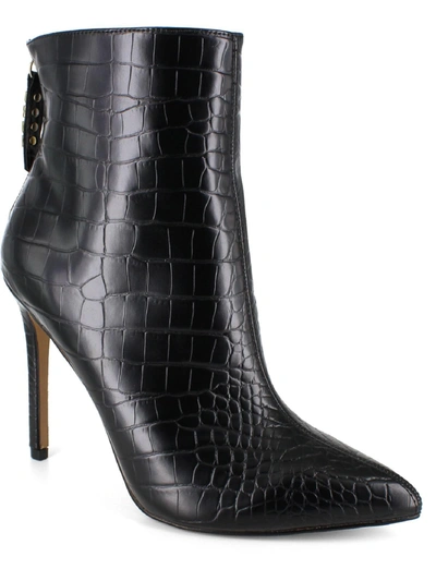 Shop Bebe Dasha Womens Faux Leather Snake Print Black Heels In Multi