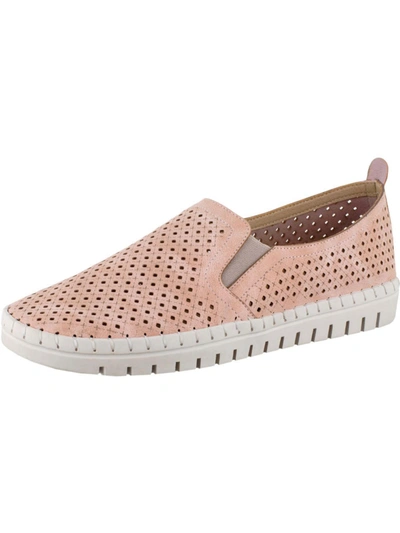 Shop Easy Street Fresh Womens Faux Leather Perforated Loafers In Pink