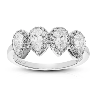 Shop Vir Jewels 1.25 Cttw Pear Cut Lab Grown Diamond Engagement Ring 60 Stones 14k White Gold Prong Set 3/4 Inch In Silver