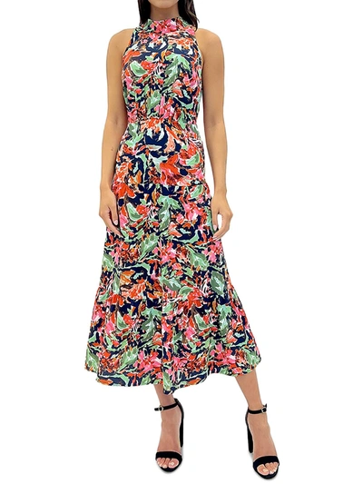 Shop Sam Edelman Womens Printed Long Halter Dress In Multi