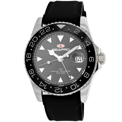 Shop Seapro Men's Grey Dial Watch In Black