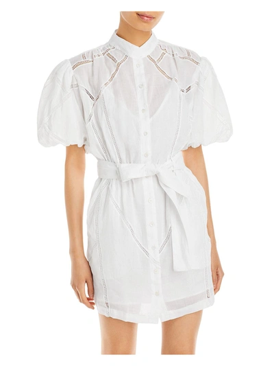 Shop Frame Womens Belted Midi Shirtdress In White
