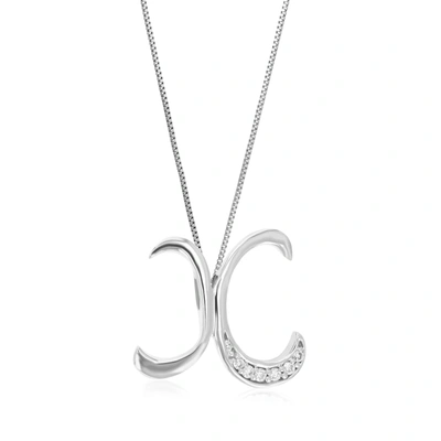 Vir Jewels 1/20 Cttw Round Cut 6 Stones Lab Grown Diamond Pendant Necklace .925 Sterling Silver 2/3 Inch With 1 In Silver