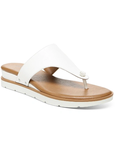 Shop Style & Co Emma Womens Faux Leather Thong Flat Sandals In White