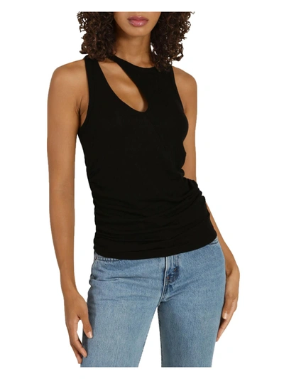 Shop N:philanthropy Marlin Womens Cut Out Rouched Tank Top In Black