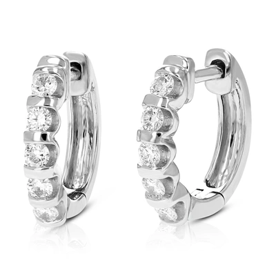 Vir Jewels 1/2 Cttw Round Lab Grown Diamond Hoop Earrings .925 Sterling Silver Channel Set 2/3 Inch In Silver
