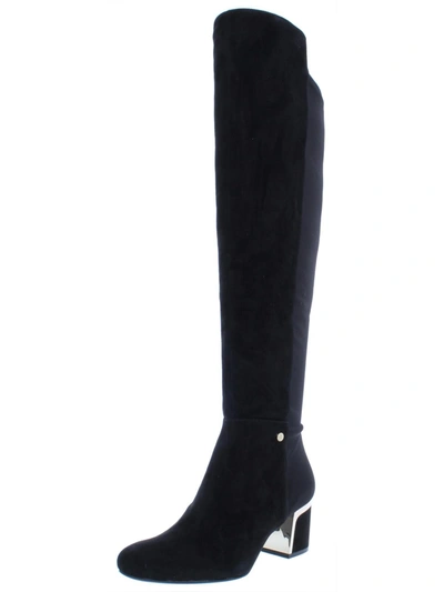Shop Dkny Cora Womens Suede Knee High Riding Boots In Black