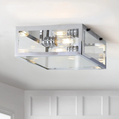 Jonathan Y Grayson 12" Metal/glass Led Flush Mount