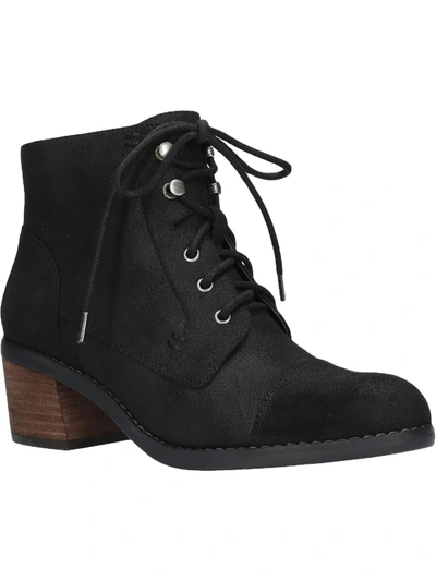 Shop Bella Vita Sarina Womens Suede Ankle Combat & Lace-up Boots In Black