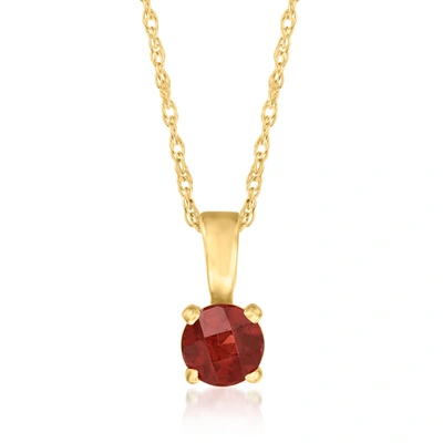Shop Rs Pure Ross-simons Garnet Pendant Necklace In 14kt Yellow Gold. 16 Inches In Red