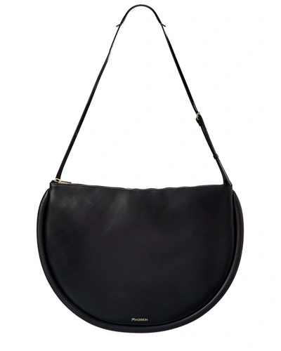 Shop Jw Anderson Bumper Moon Large Leather Shoulder Bag In Black