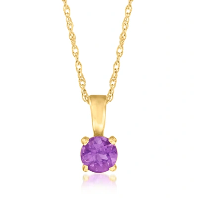 Shop Rs Pure Ross-simons Amethyst Pendant Necklace In 14kt Yellow Gold. 16 Inches In Purple