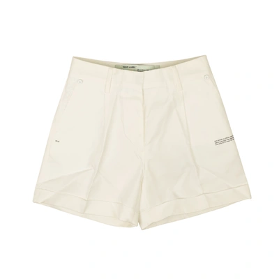 Shop Off-white White Cotton Logo Formal Shorts
