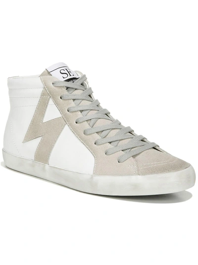 Shop Sam Edelman Avon Womens Faux Suede Leather Upper High-top Sneakers In White