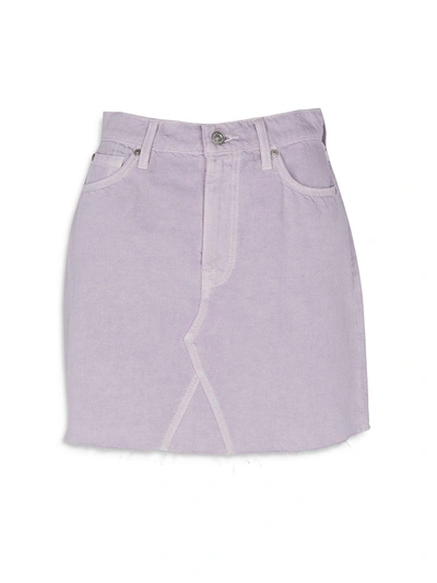 Shop 7 For All Mankind Womens Denim Raw Hem Denim Skirt In Purple