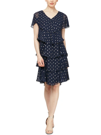 Shop Slny Womens Chiffon Polka Dot Cocktail And Party Dress In Multi