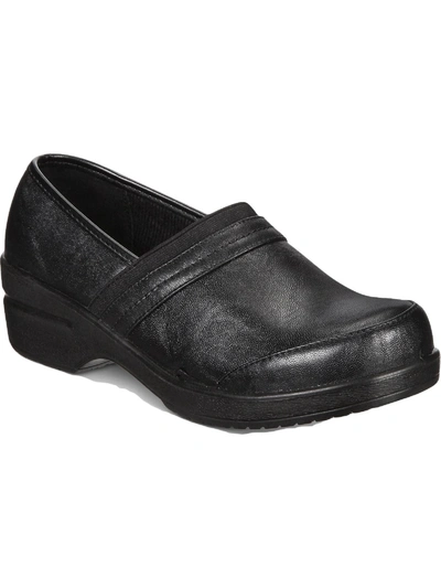 Shop Easy Street Origin Womens Leather Flexible Clogs In Black