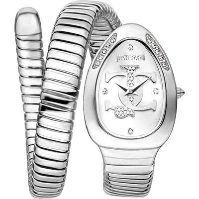 Shop Just Cavalli Women's Snake Silver Dial Watch