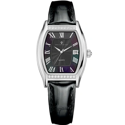 Christian Van Sant Gemma Quartz Black Dial Ladies Watch Cv2440 In Black