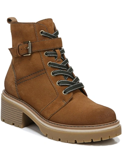 Naturalizer Jac Womens Water Repellent Ankle Combat & Lace-up Boots In Brown
