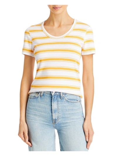 Shop Three Dots Womens Striped Scoop Neck T-shirt In Multi