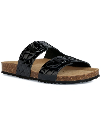 Shop Geox Brionia L Leather Sandal In Black