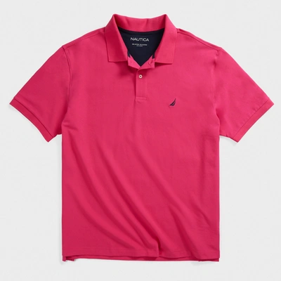 Shop Nautica Mens Big & Tall Classic Fit Stretch Pique Polo In Pink