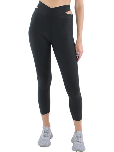 Shop Aqua Womens High Rise Fitness Athletic Leggings In Black