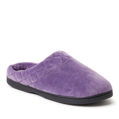 Shop Dearfoams Women's Darcy Quilted Cuff Velour Clog Slipper In Purple