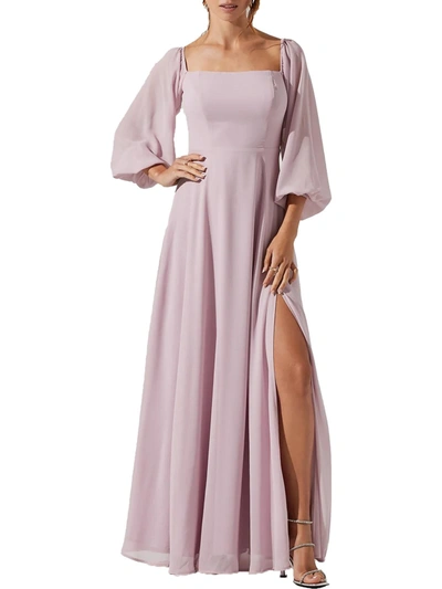 Shop Astr Lucinda Womens Bishop Sleeves Long Maxi Dress In Pink
