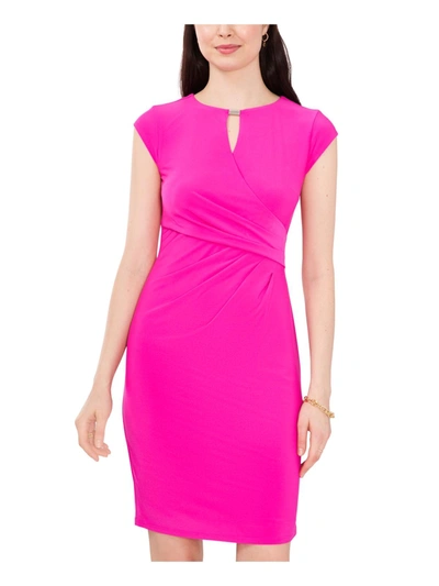 Shop Msk Womens Faux-wrap Mini Sheath Dress In Multi