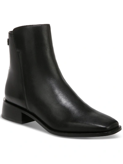 Shop Sam Edelman Thatcher Womens Leather Square Toe Ankle Boots In Black