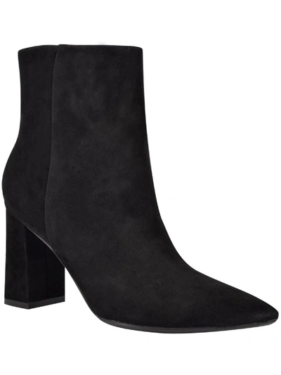 Shop Nine West Cacey 9x9 Womens Leather Pointed Toe Ankle Boots In Black