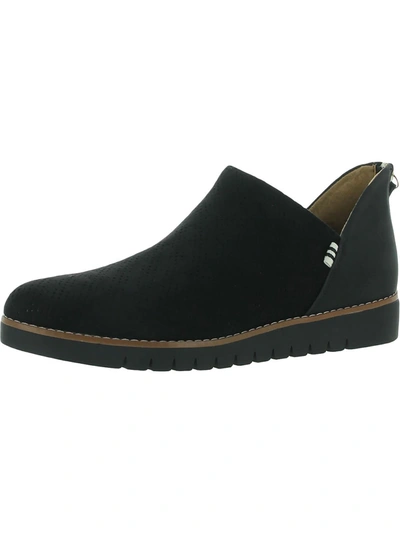 Shop Dr. Scholl's Shoes Insane Womens Faux Suede Perforated Slip-on Sneakers In Black