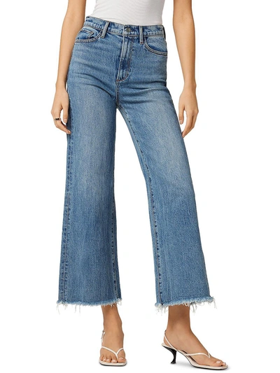 Shop Joe's Womens Denim Raw Hem Wide Leg Jeans In Multi