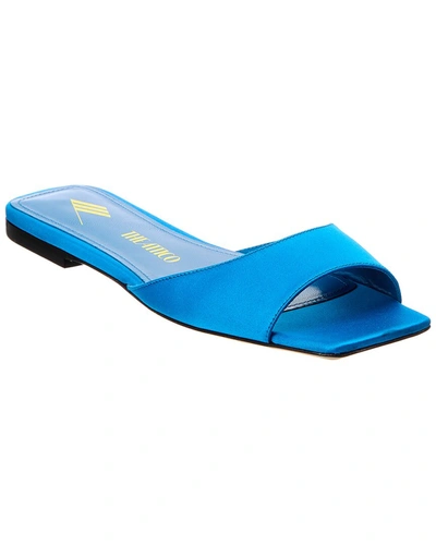 Shop Attico Devon Satin Sandal In Blue