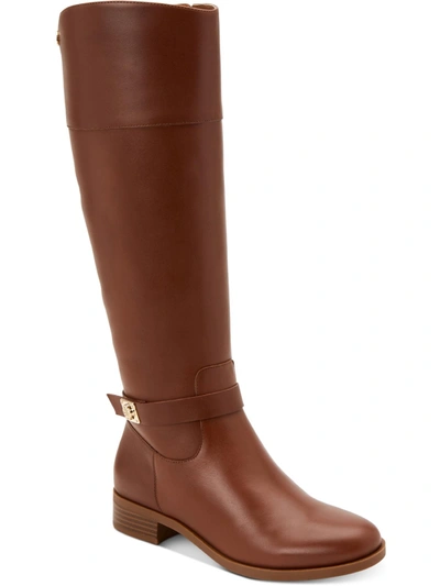 Shop Charter Club Johannes Womens Leather Tall Knee-high Boots In Brown