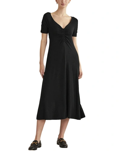 Shop Boden Ruched Front Jersey Midi Dress In Black
