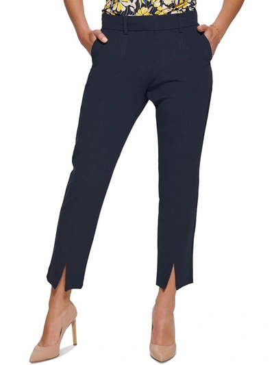Shop Tommy Hilfiger Sutton Womens Split Cuff Cropped Suit Pants In Blue