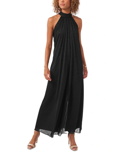 Shop Msk Womens Shimmer Halter Jumpsuit In Black