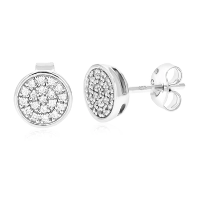 Vir Jewels 1/6 Cttw 38 Stones Round Lab Grown Diamond Studs Earrings .925 Sterling Silver Prong Set 1/3 Inch In Silver