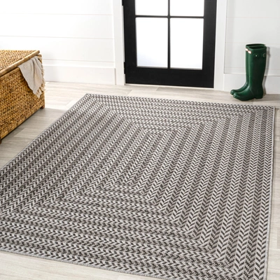 Jonathan Y Chevron Modern Concentric Squares Indoor/outdoor Area Rug
