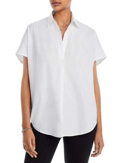 Shop French Connection Rhodes Womens Collared Sheer Henley In White