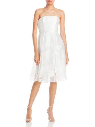 Shop Amsale Womens Jacquard Strapless Cocktail And Party Dress In White